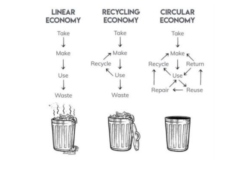 illustration of current waste systems and proposed circular economy waste streams