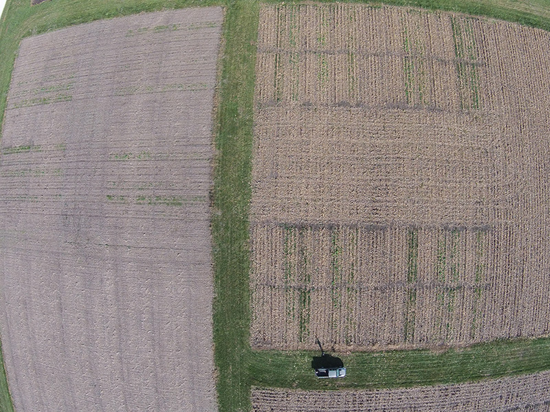 drone image of fields