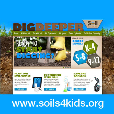 Screenshot of Soils for kids website